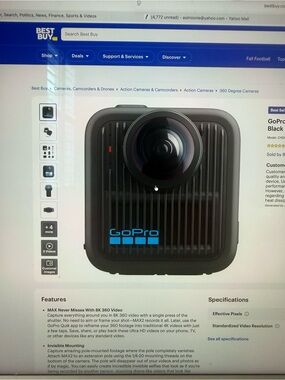 GoPro max2 Black Action Camera with Black Grip and Case